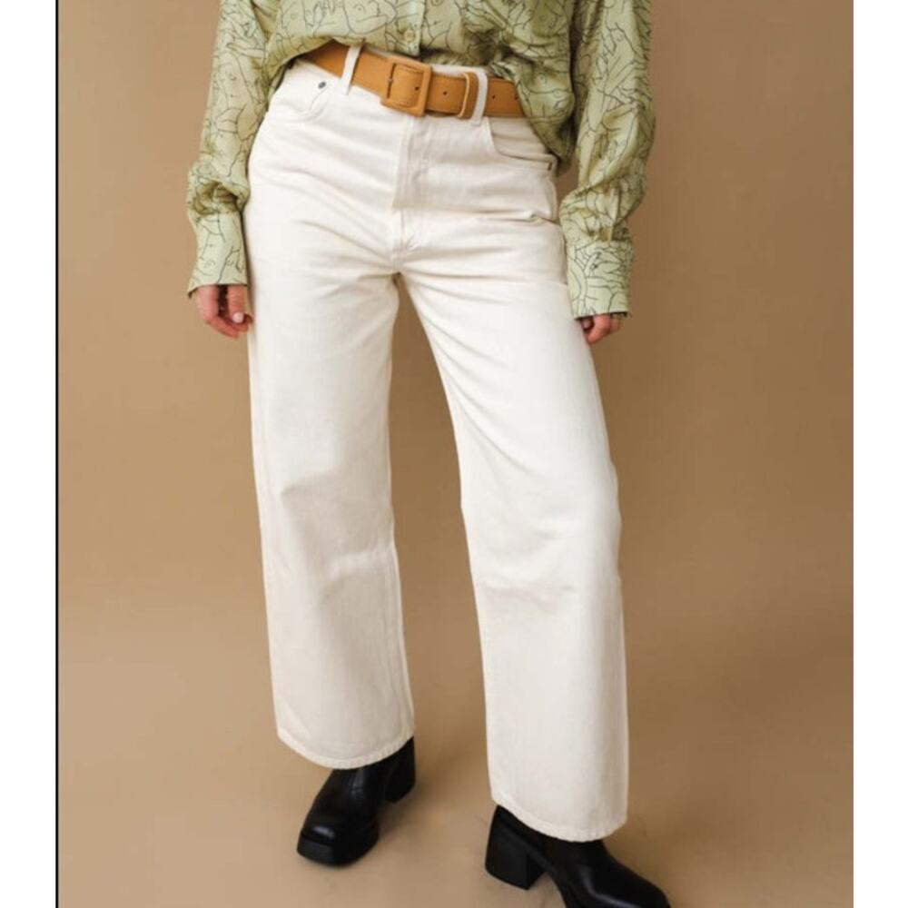 Citizens of Humanity Gaucho Jeans 24 Marzipan High Rise Wide Leg Crop USA